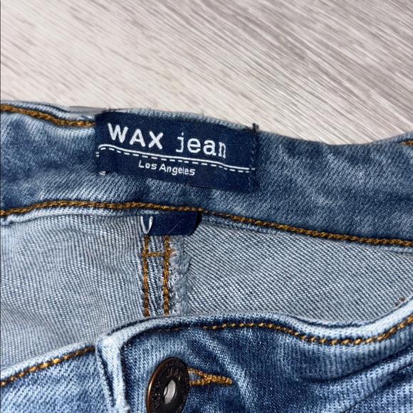 Wax Jean Women's Ripped Skinny Jeans in Dark Blue - Picture 2 of 3